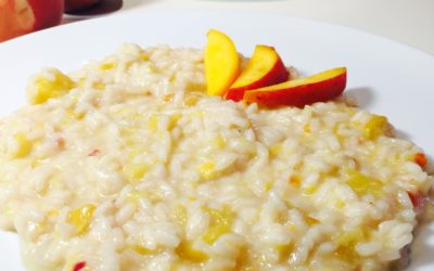 Risotto alle pesche e vino bianco